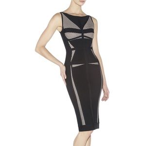 Herve Leger CAMILLE MESH-BLOCKED DRESS XS